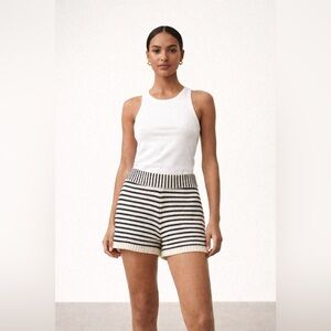 ZARA COTTON KNIT STRIPE SHORTS